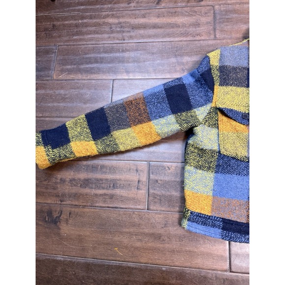 House Of Harlow 1960 Cropped Jacket Flannel Shacket | Blue Yellow | Size Medium - Picture 5 of 16